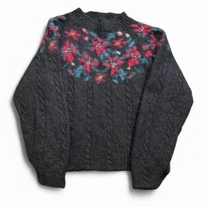 Vintage L.L. Bean Mohair Wool Sweater Women's Size Medium 80s 90s Cozy Fall